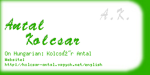 antal kolcsar business card